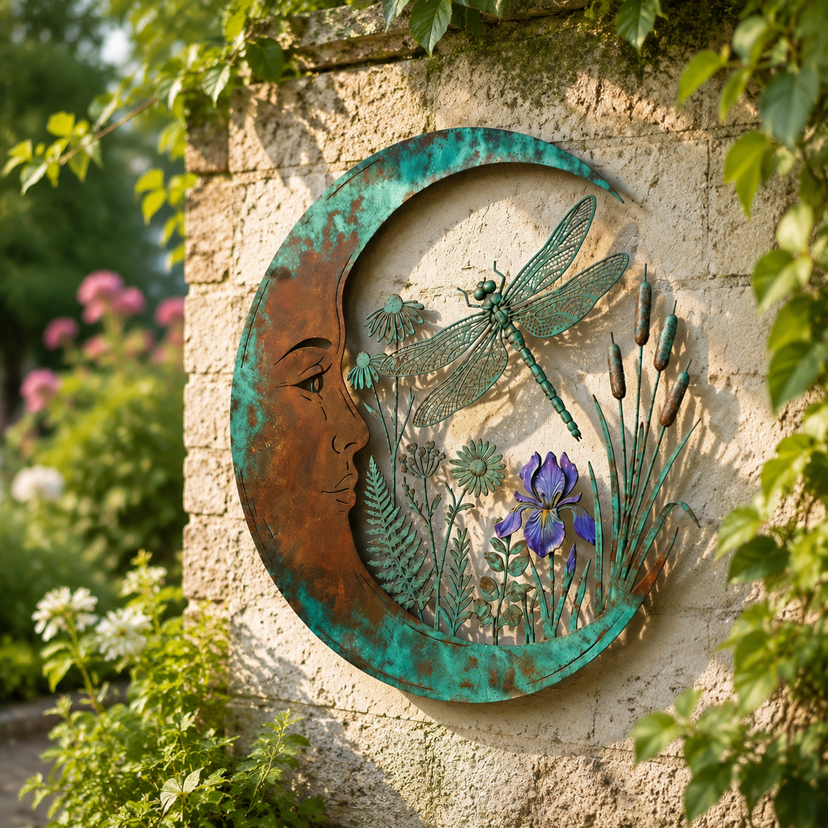 Crescent Moon Sunflower Wall Decor