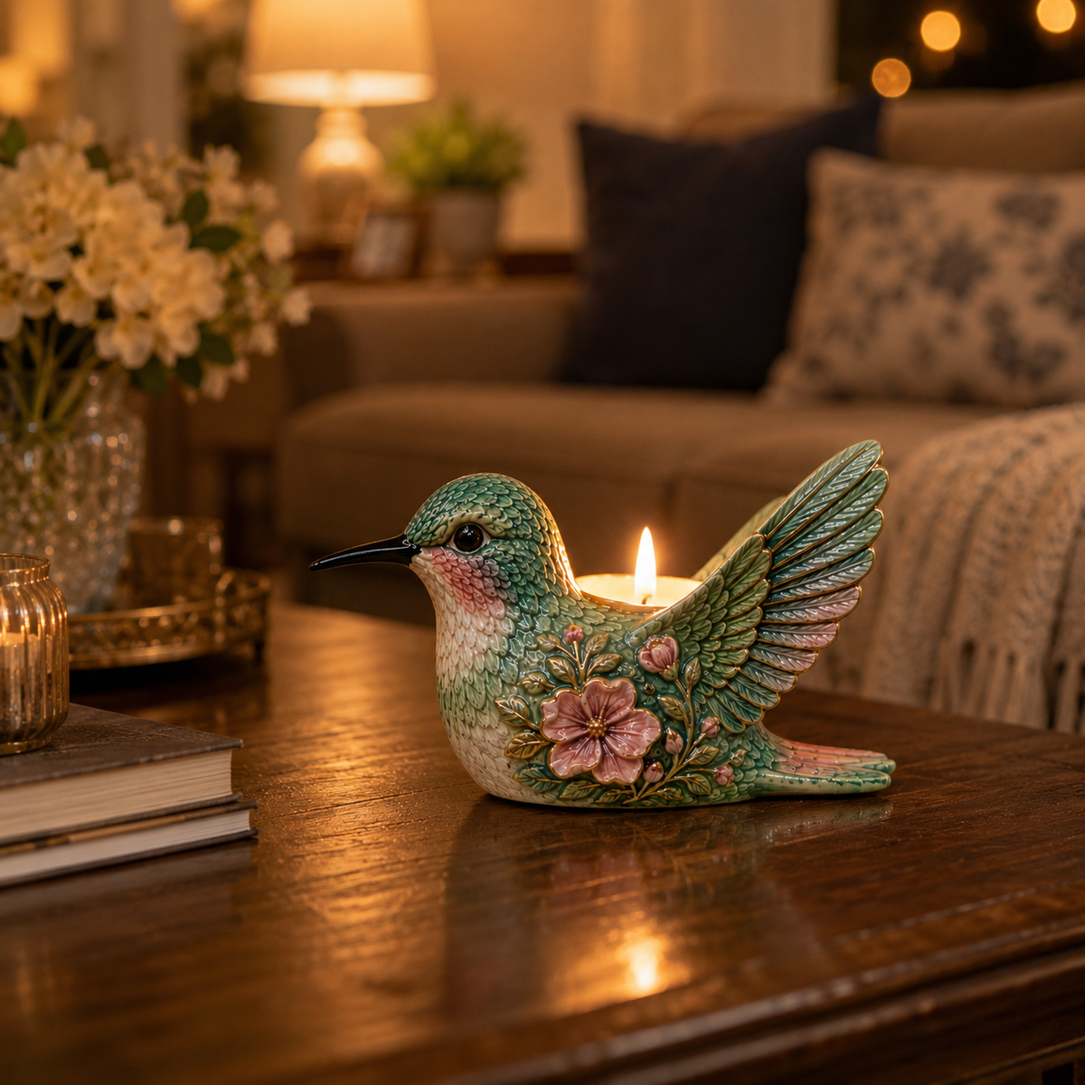 Hummingbird Candle Holder Of Hope & Blessings