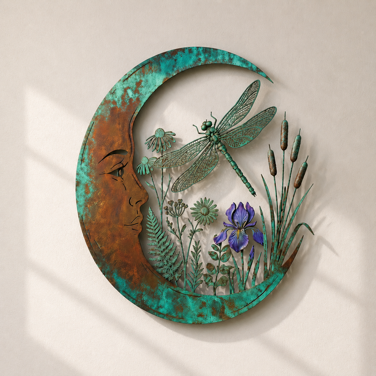 Crescent Moon Sunflower Wall Decor
