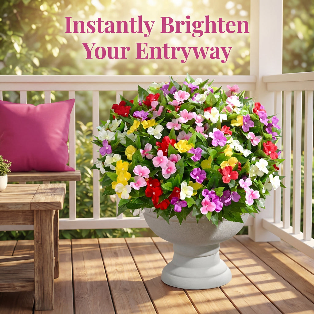 Full Bloom Impatiens Potted Flower Arrangement