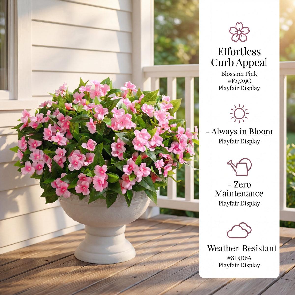 Full Bloom Impatiens Potted Flower Arrangement