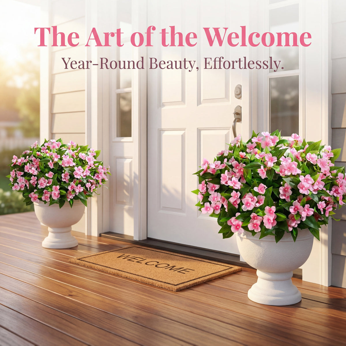 Full Bloom Impatiens Potted Flower Arrangement