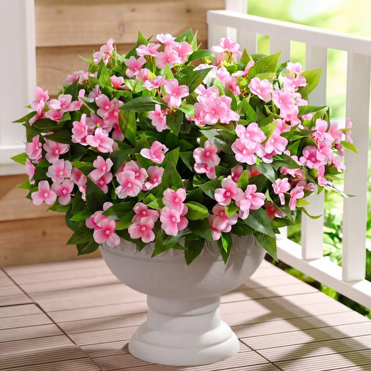 Full Bloom Impatiens Potted Flower Arrangement