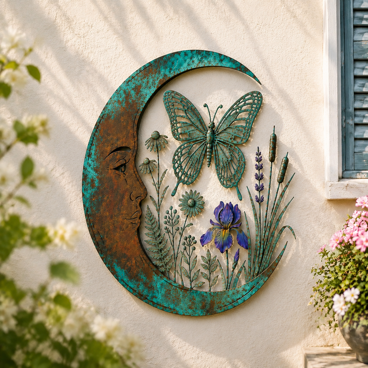 Crescent Moon Bee Wall Decor