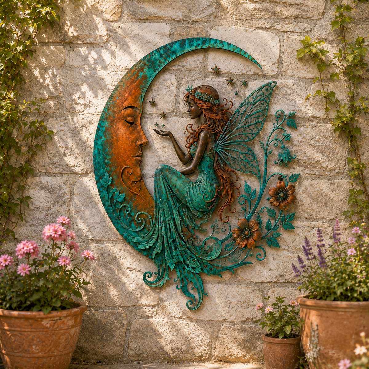 Crescent Moon Sunflower Wall Decor