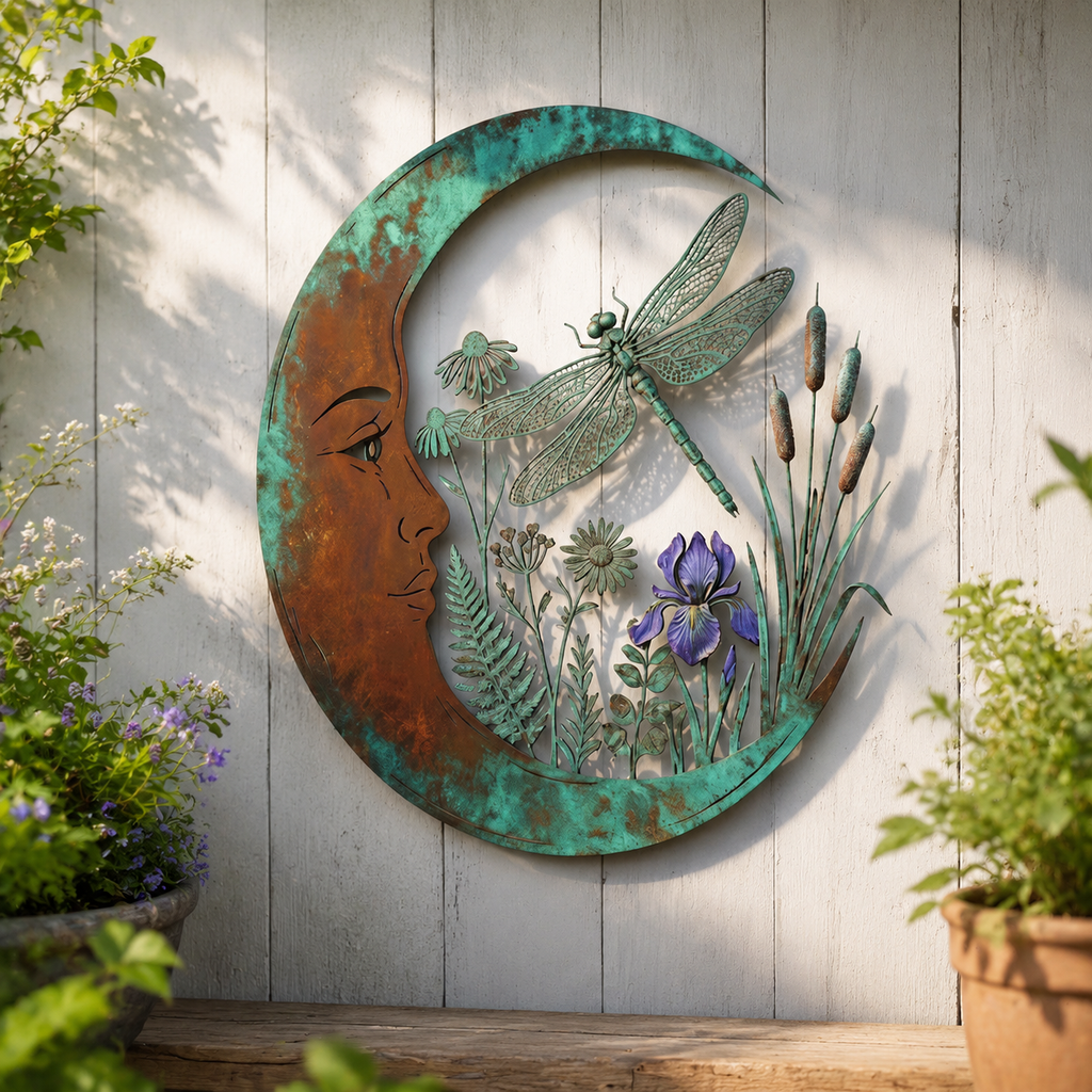 Crescent Moon Black Cat Wall Decor