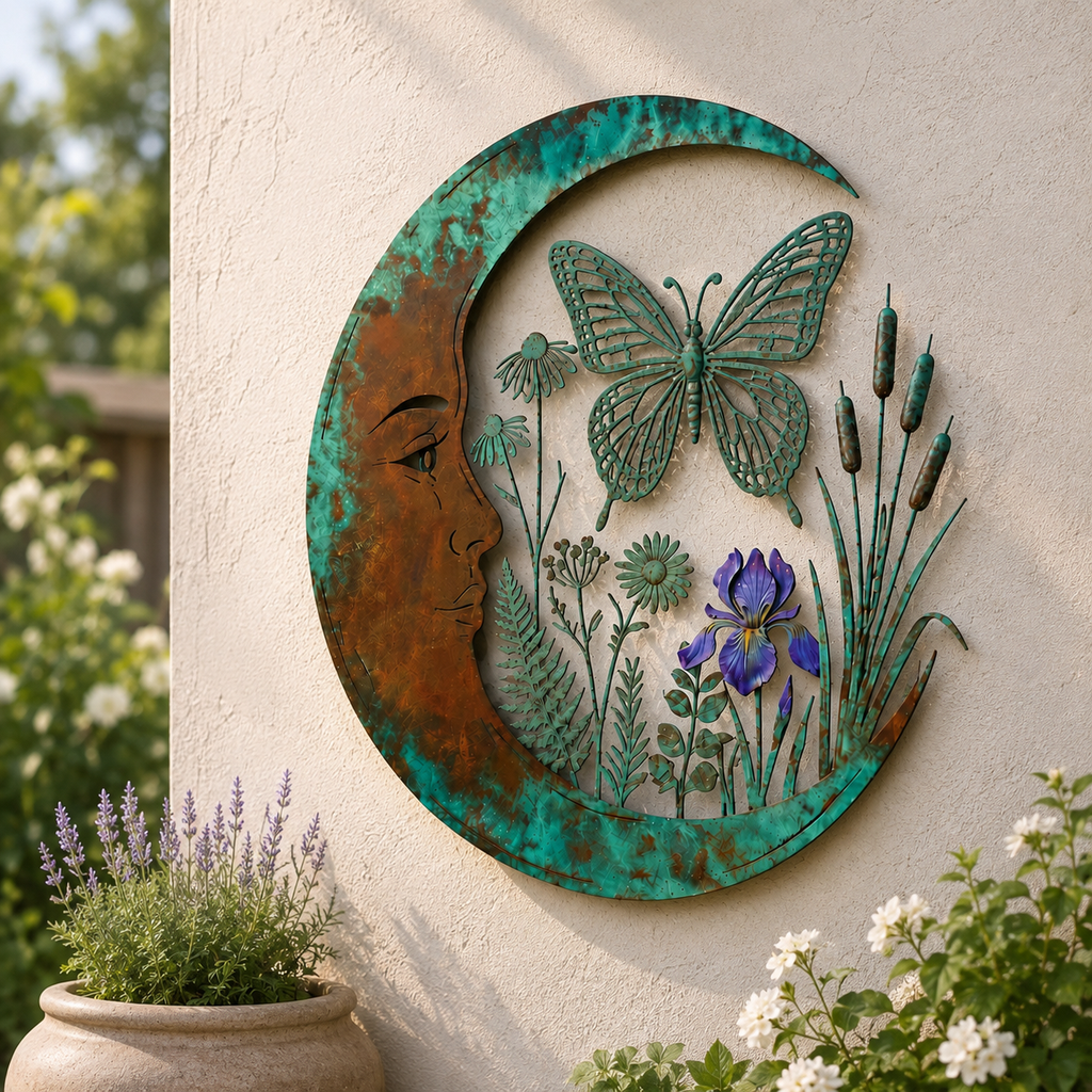 Crescent Moon Sunflower Wall Decor