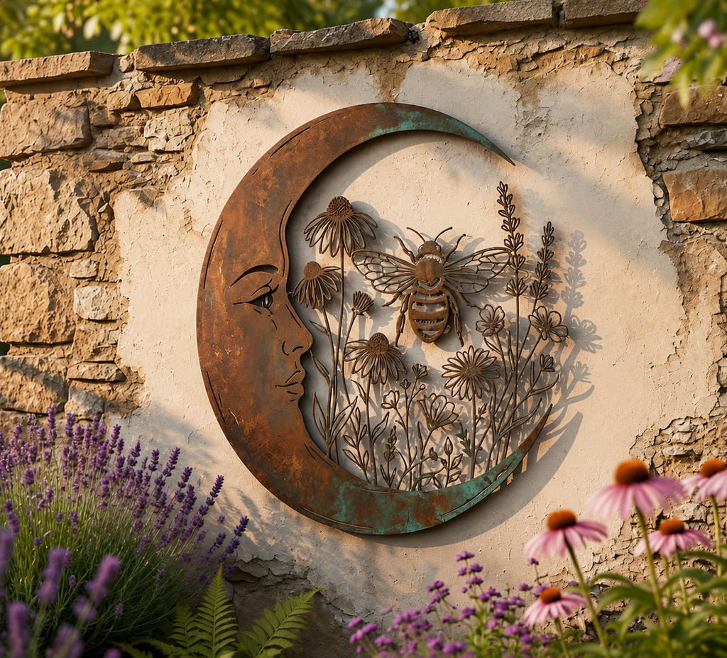Crescent Moon Black Cat Wall Decor