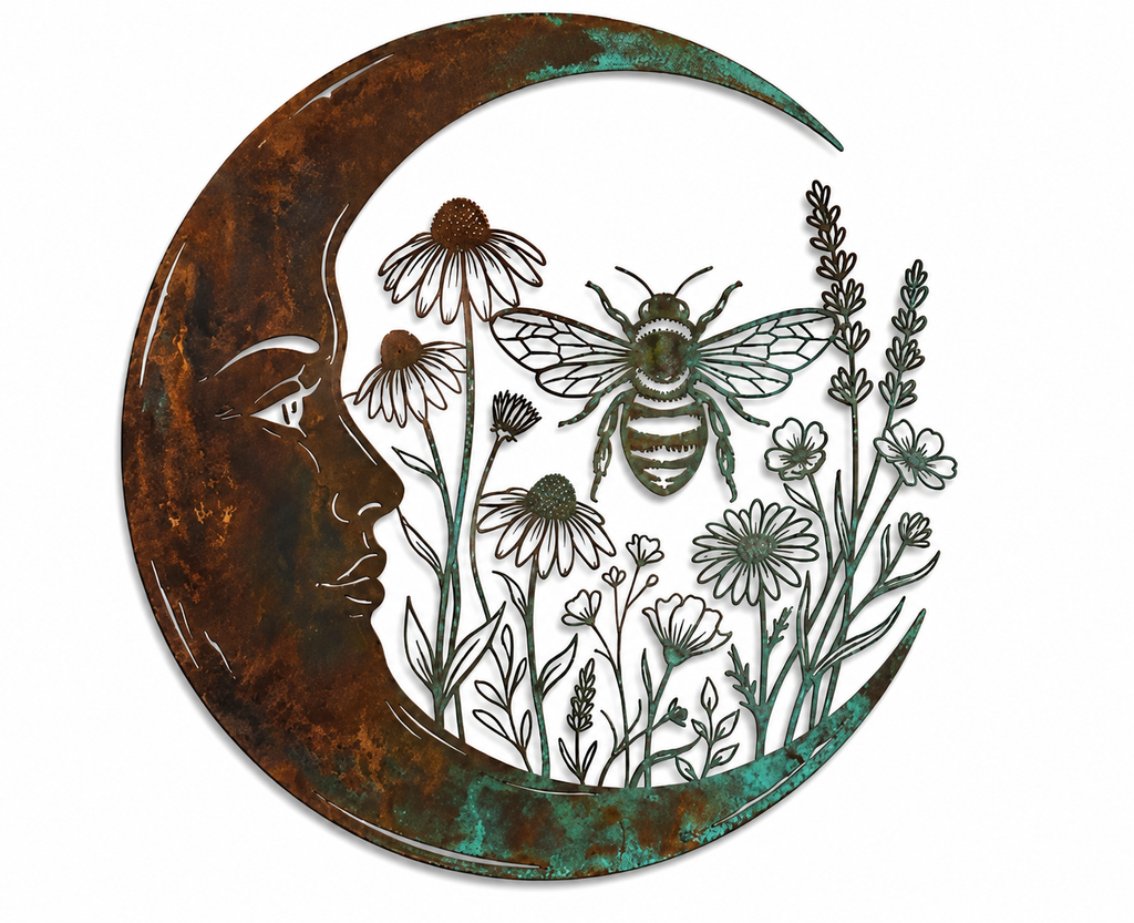 Crescent Moon Sunflower Wall Decor