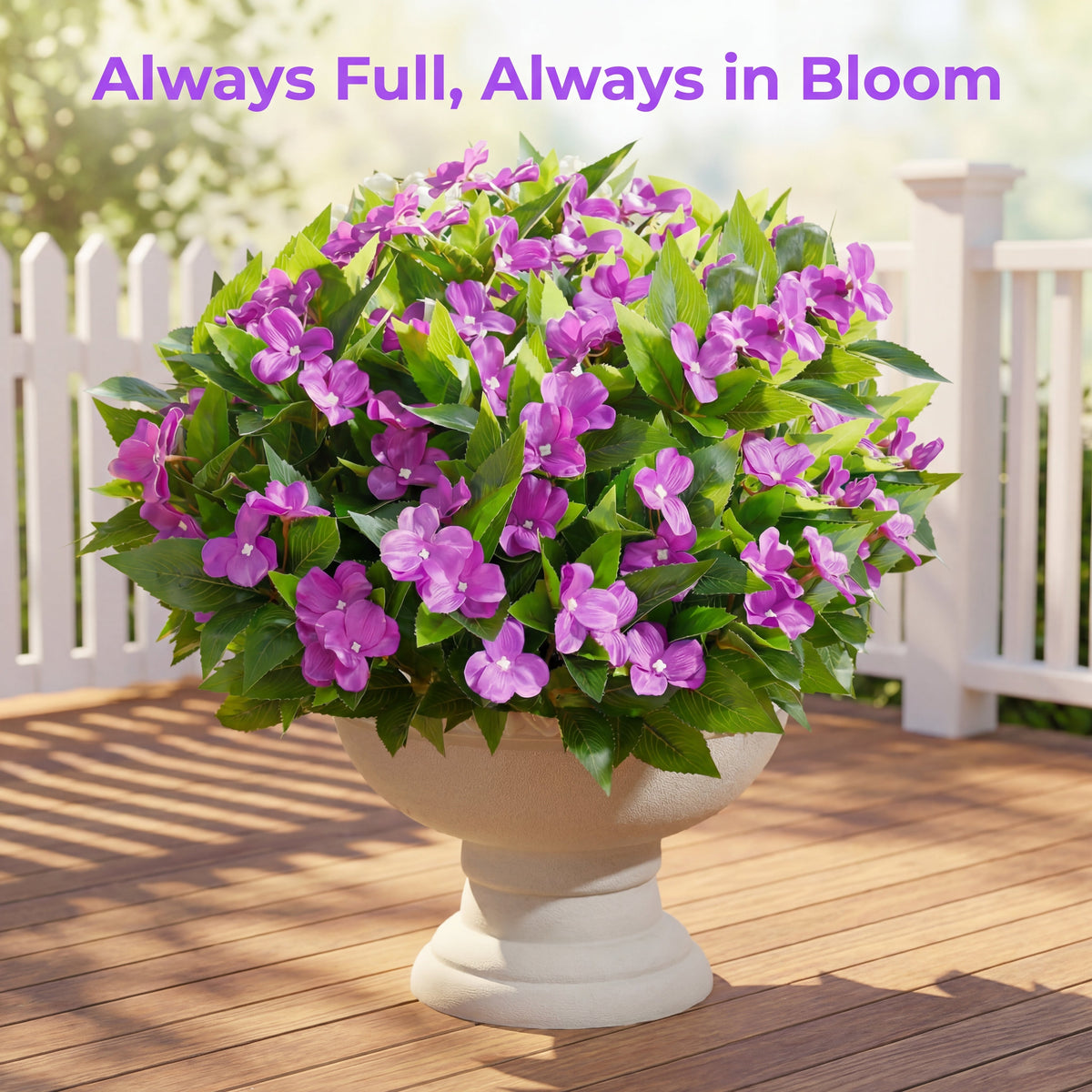 Full Bloom Impatiens Potted Flower Arrangement