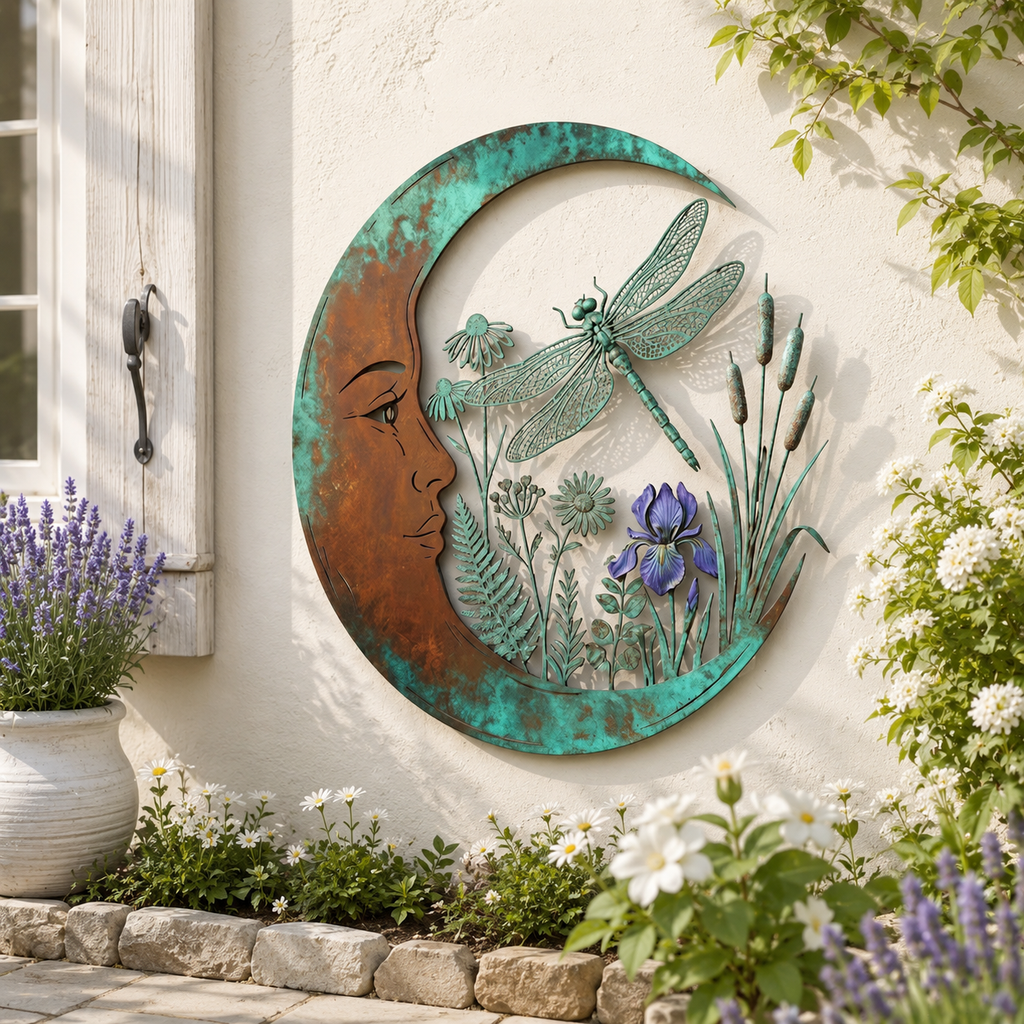 Crescent Moon Sunflower Wall Decor