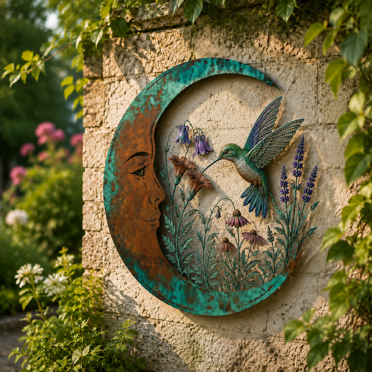 Crescent Moon Bee Wall Decor