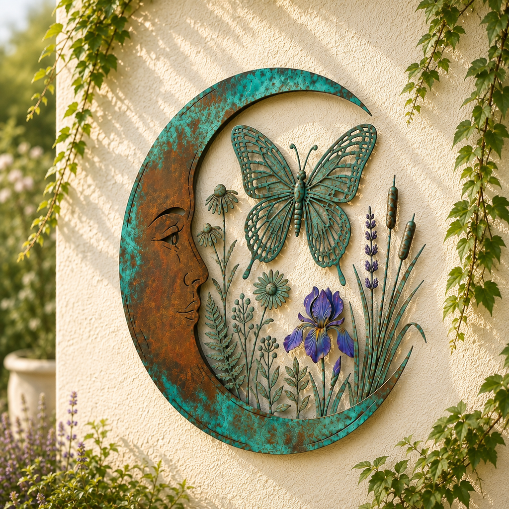 Crescent Moon Sunflower Wall Decor