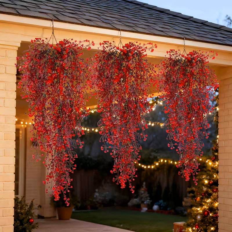 Red Berries Christmas Vine Artificial Vines