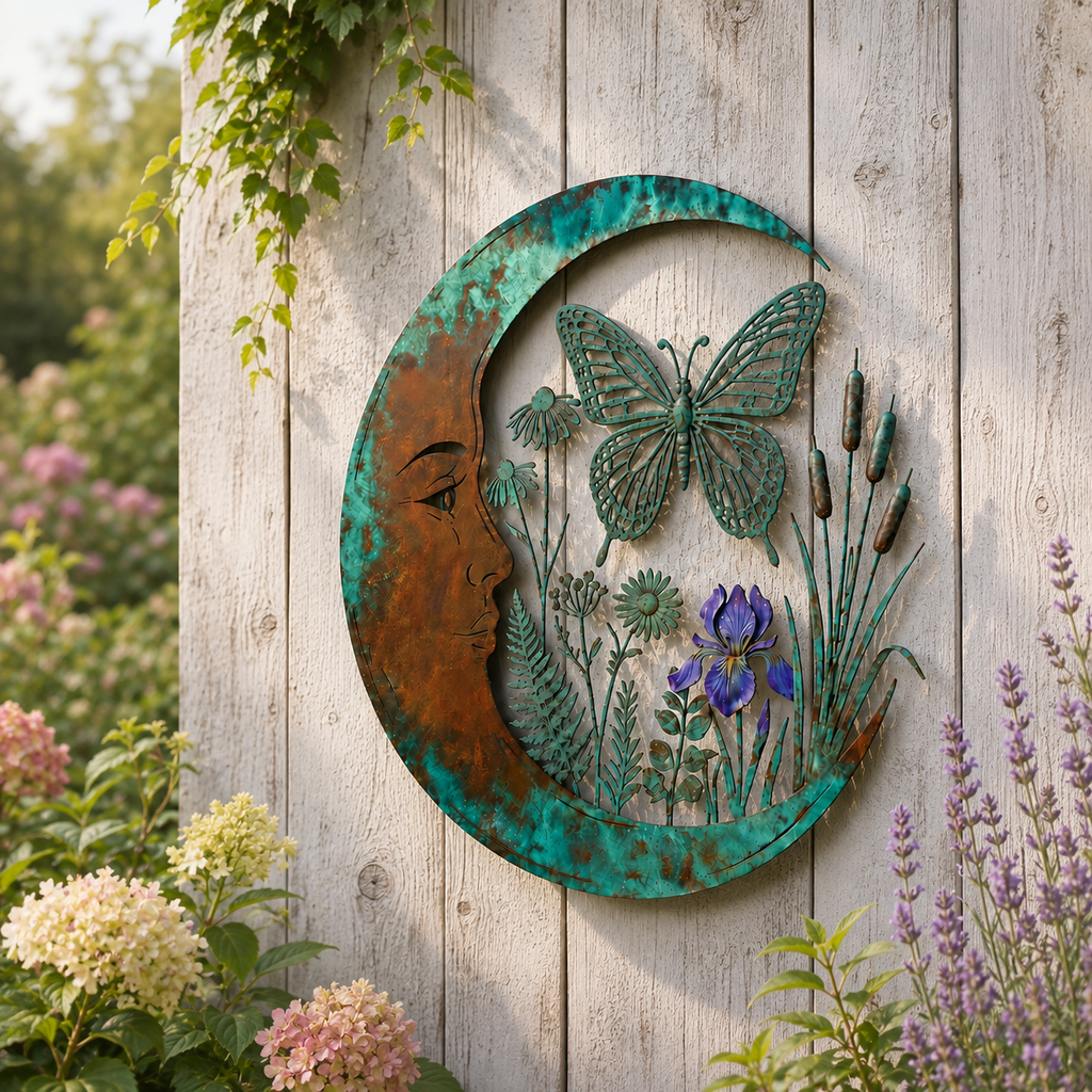Crescent Moon Sunflower Wall Decor
