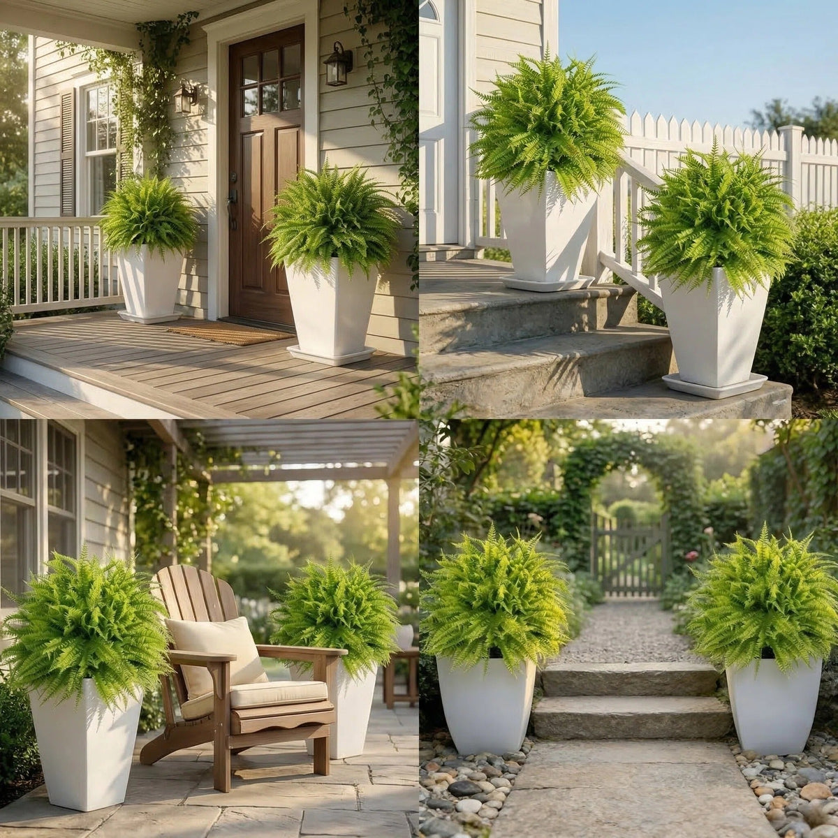 Artificial Fern Garden Stake for Outdoor Landscaping