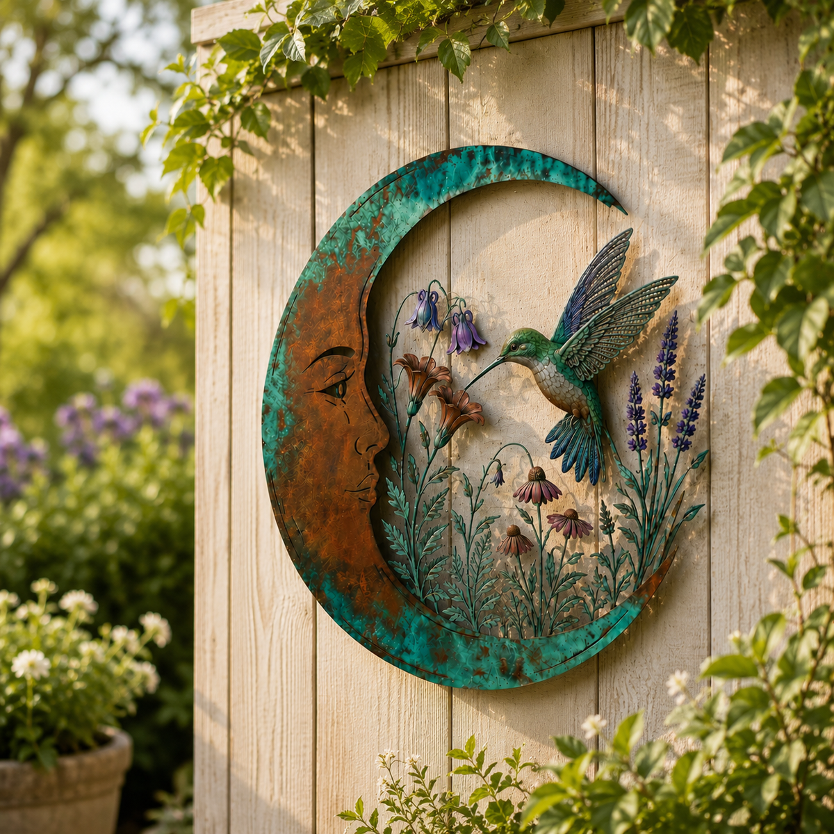 Crescent Moon Sunflower Wall Decor
